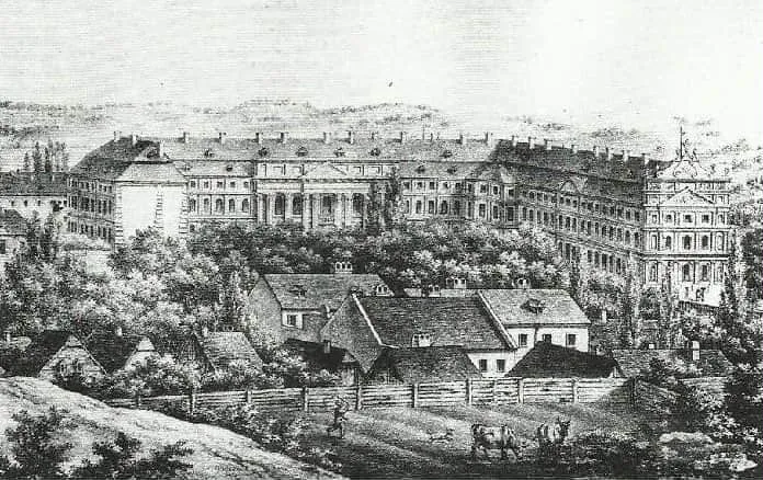 Загальний шпиталь. Літографія Карла Ауера, 1837 р.