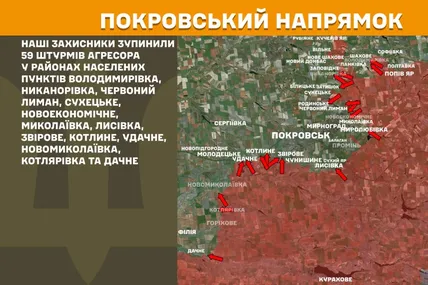 На фронті найбільше боїв зафіксували на Покровському напрямку