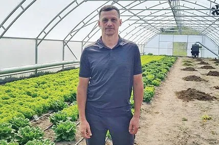 У своїй теплиці Роман Лизогубенко вирощує салат. Фото з архіву Романа Лизогубенка