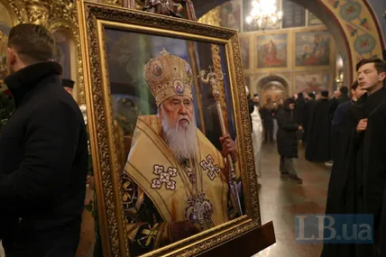 Із Патріархом Філаретом прощаються у Свято-Михайлівському Золотоверхому соборі Києва. Поховають його у неділю у Володимирському кафедральному соборі. Фото «Лівого берега»