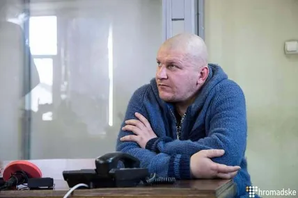 Ексберкутівець Хандрикін у судовій залі. Фото Громадське