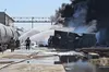 У російському Омську спалахнули ємності з нафтопродуктам