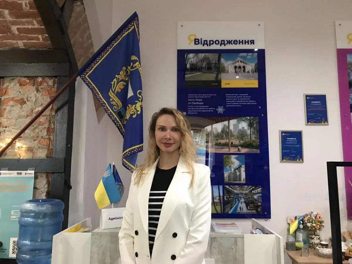 Керівниця Центру підтримки переселенців «Я – Маріуполь» у Львові Юлія Григор.