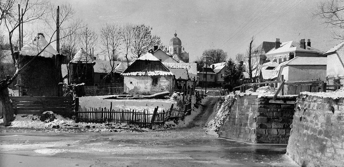 Світлина столітньої давності – селище Розділ узимку.