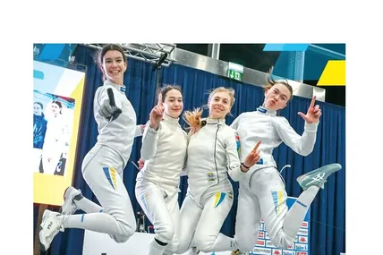 Переможні емоції “золотої” збірної українських шпажисток-юніорок. Фото НОК України