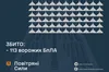 У ніч на 24 лютого росія атакувала Україну 185 ударними дронами
