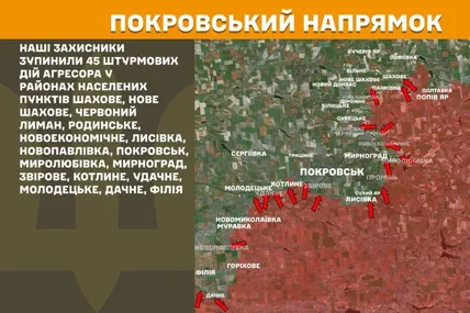 Сили оборони відбили 45 атак ворога на Покровському напрямку