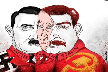 Диктатора агресивної росії путіна у світі бачать продовжувачем справи гітлера-сталіна…