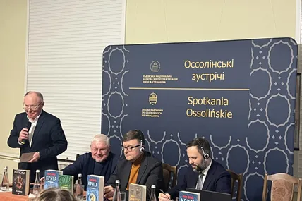 На фото зліва - направо: Василь Ферштей, Андрій Павлишин, Яцек Дукай та д-р Марек Мутор. Фото авторки