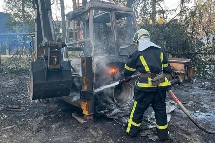 Наслідки атаки на Київщину. Фото: ДСНС