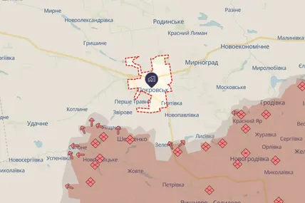 Ситуація навколо Покровська станом на 6 січня Скриншот мапи DeepState