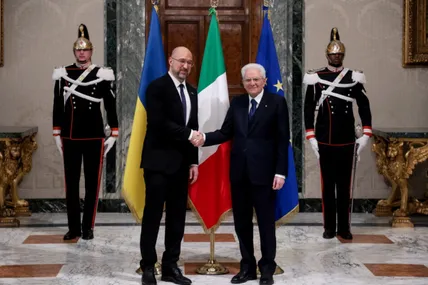 Прем’єр-міністр України Денис Шмигаль та президент Італійської Республіки Серджо Маттарелла