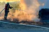 На Львівщині після ДТП загорівся легковик: авто перекинулося на дорозі