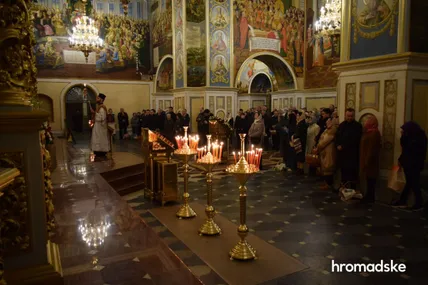 Великодня служба Православної церкви України в Києво-Печерській лаврі. Фото: hromadske