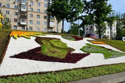Квіткове панно у пам’ять про Дмитра Коцюбайла («Да Вінчі»). Фото «Київзеленбуду»