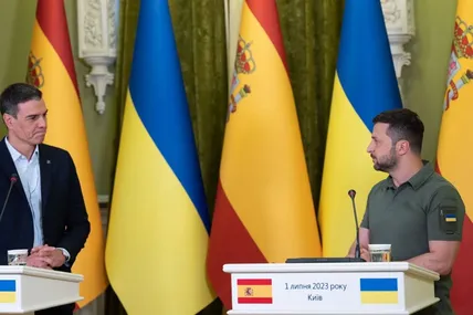 Пресконференція президента України Володимира Зеленського та премʼєра Іспанії Педро Санчеса. Фото 5 каналу