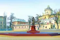 Без театрів, зате з монументом