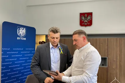 Маріуш Волош (ліворуч) та Тарас Кучма. Фото пресслужби Дрогобицької міськради.