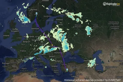 Фото: Flightradar24 / NRK