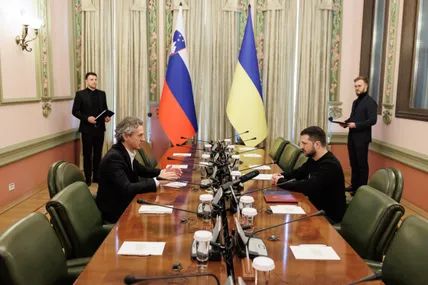 Прем'єр-міністр Словенії Роберт Голо зустрівся із президентом України Володимиром Зеленським. Фото Інтерфакс Україна